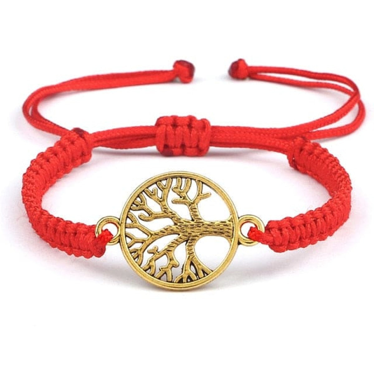 Bracelet Arbre de Vie tressé rouge