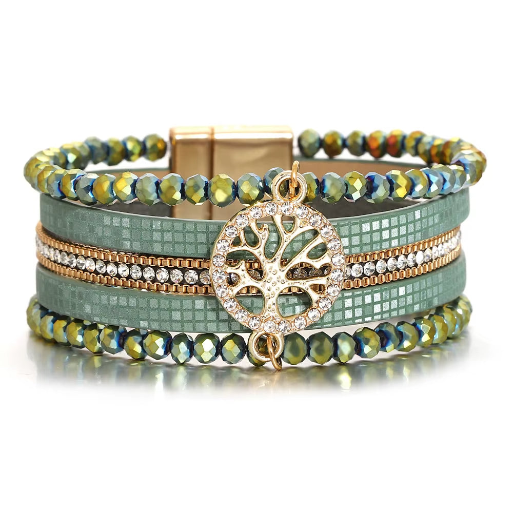 Bracelet Arbre de Vie Brillant et Moderne sur fond blanc