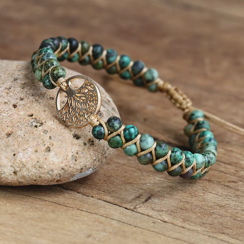 Bracelet Arbre de Vie en Perles de Jaspe