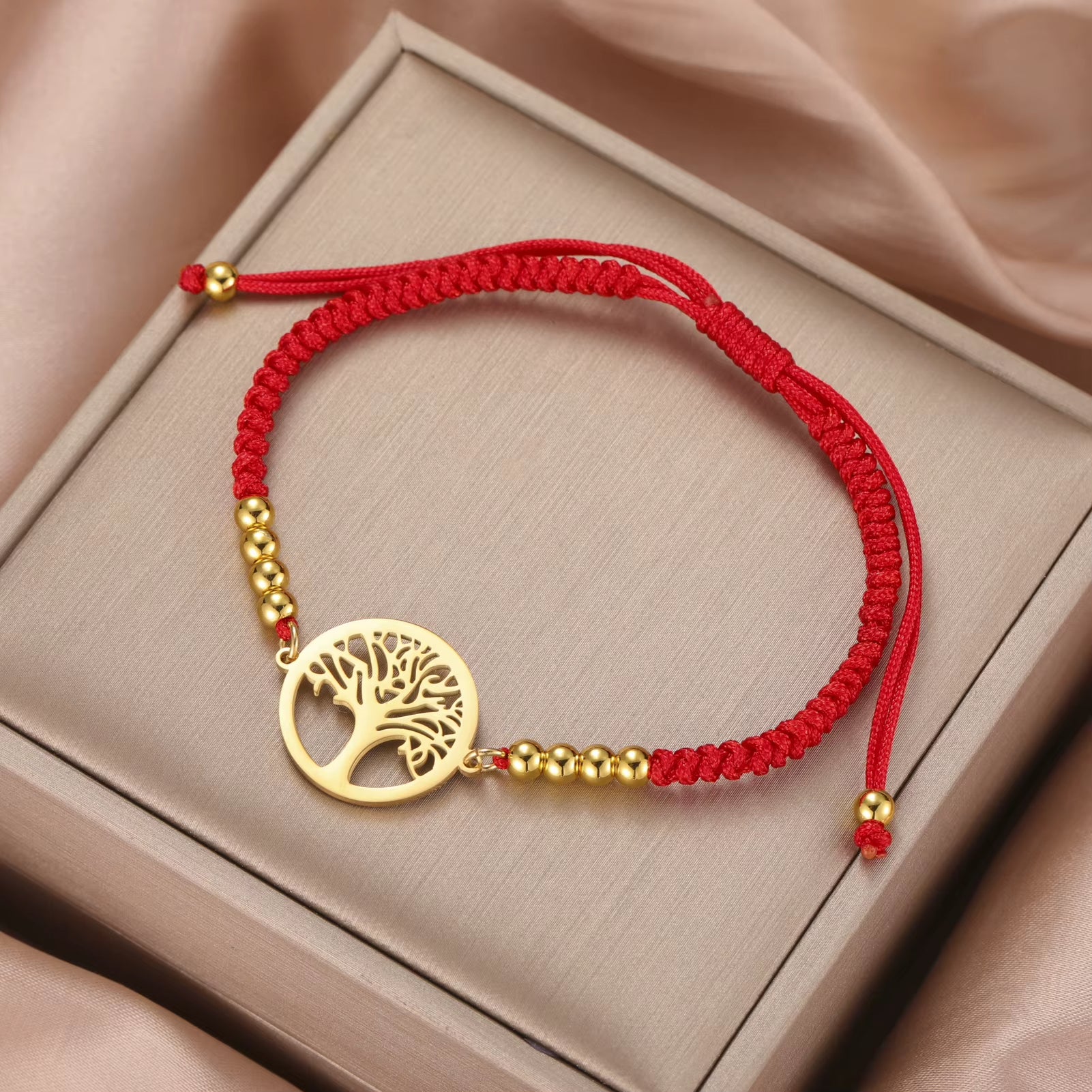 Bracelet Arbre de Vie Tressé à Breloques Image