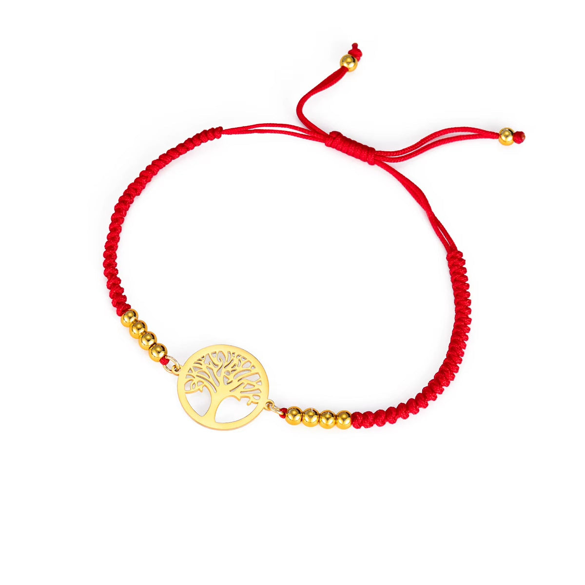 Bracelet Arbre de Vie Tressé à Breloques sur fond blanc