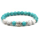 Bracelet Bouddha avec Perles de Howlite sur fond blanc