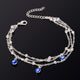 Bracelet de cheville Nazar Boncuk Argent à trois yeux bleus