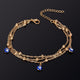 Bracelet de cheville Nazar Boncuk Or à trois yeux bleus