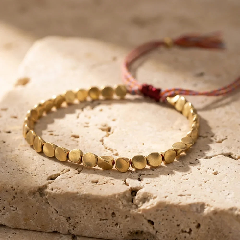 Bracelet tibétain en perles de cuivre