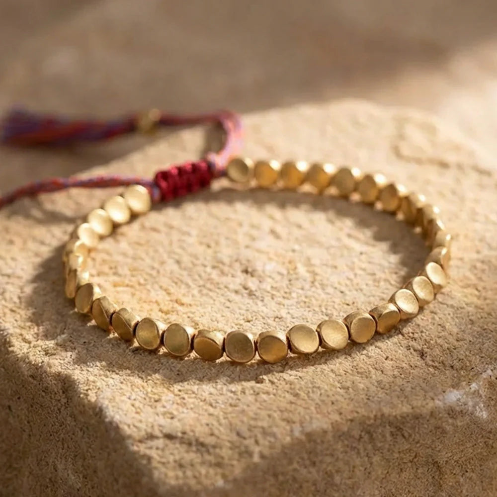 Bracelet tibétain en perles de cuivre