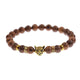 Bracelet léopard marron strié sur fond blanc, vue de face