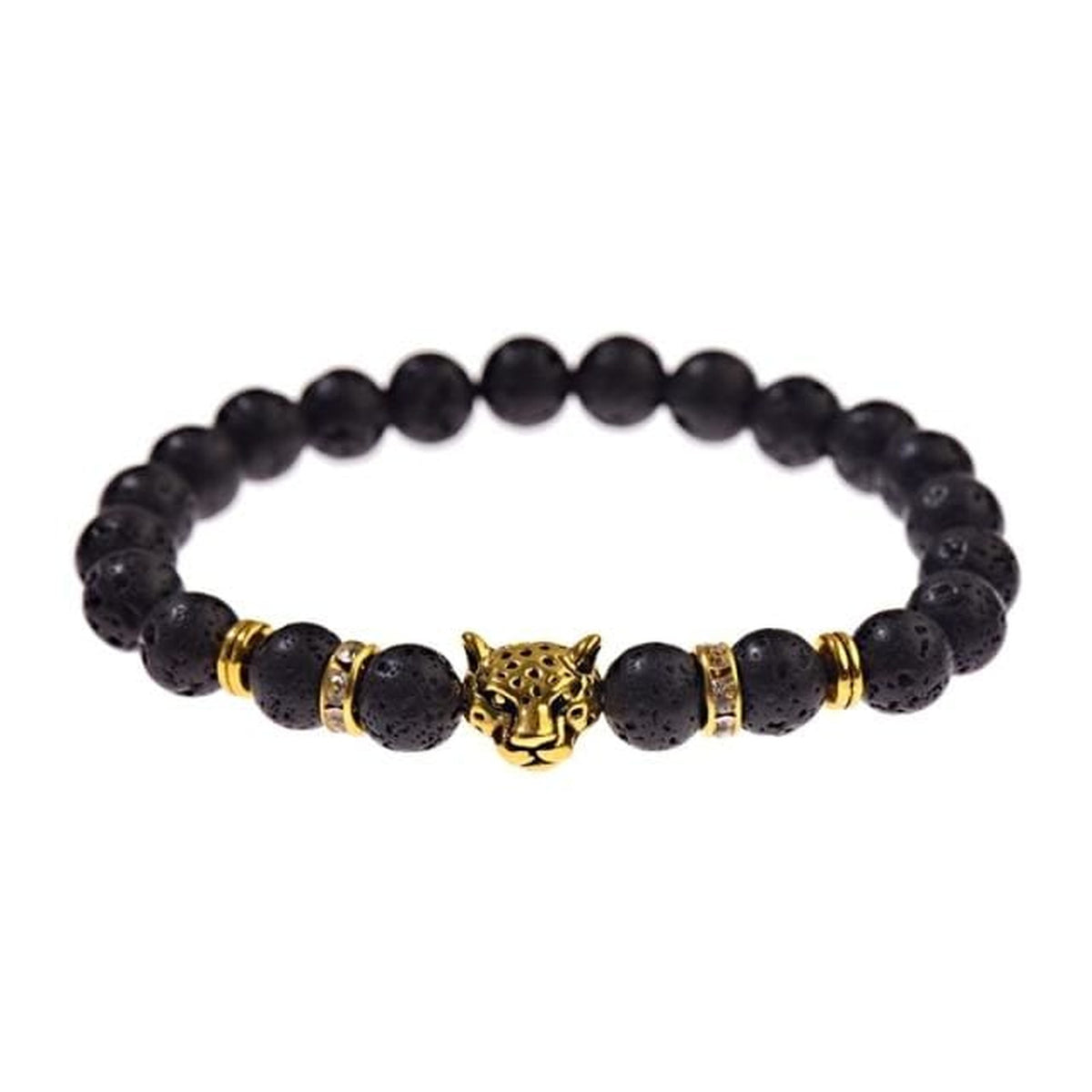 Bracelet perlé pour homme léopard, perles turquoise