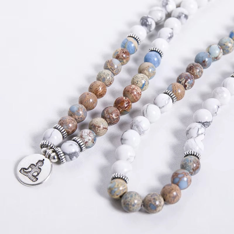 Bracelet Mala avec Perles en Pierres Naturelles