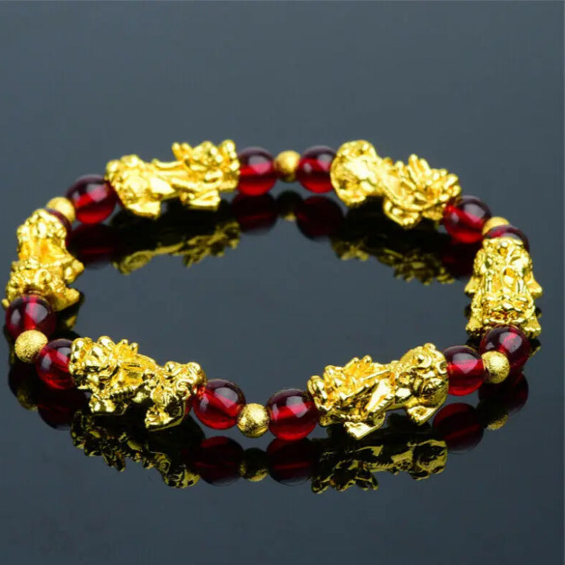 Bracelet Pixiu avec Perles d’Agate sur fond gris
