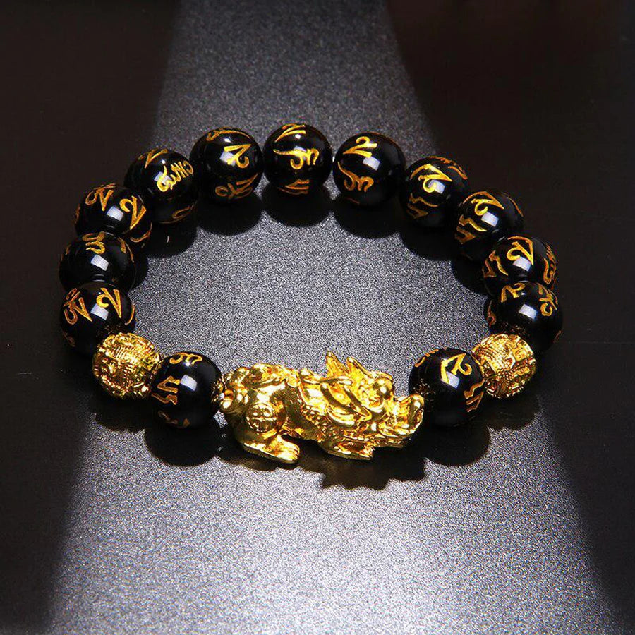 Bracelet Pixiu avec Perles Gravées