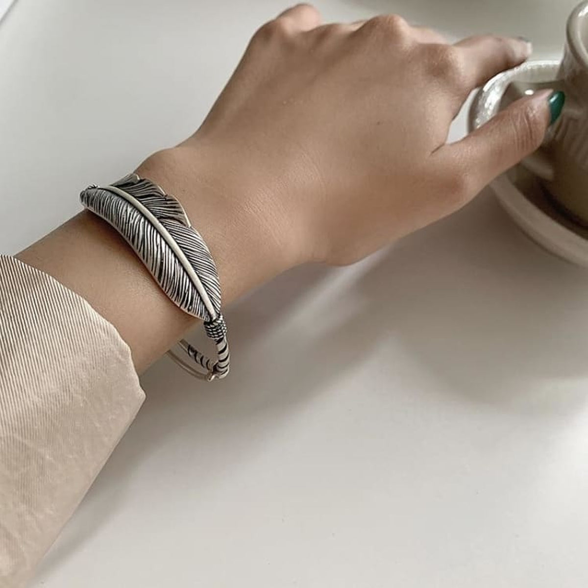 Bracelet plume d'ange gardien