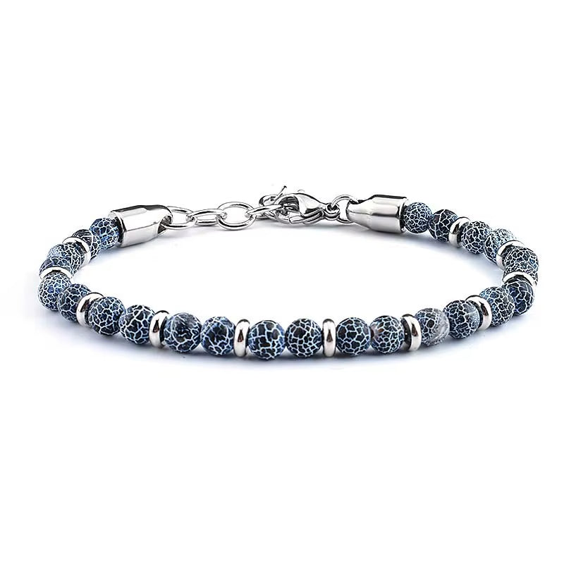 Bracelet de Protection avec Perles d’Agate Craquelées sur fond blanc