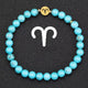 Bracelet Signe Astrologique Perles de Turquoise sur fond noir