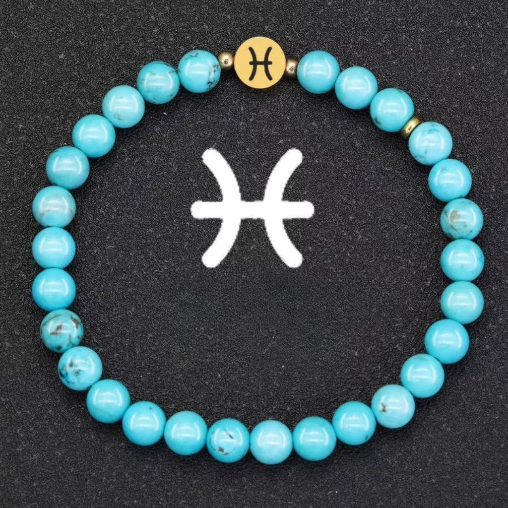 Bracelet Signe Astrologique Perles de Turquoise