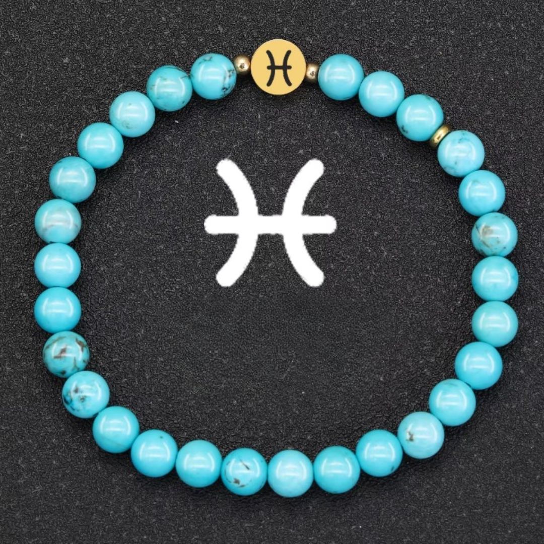 Bracelet Signe Astrologique Perles de Turquoise