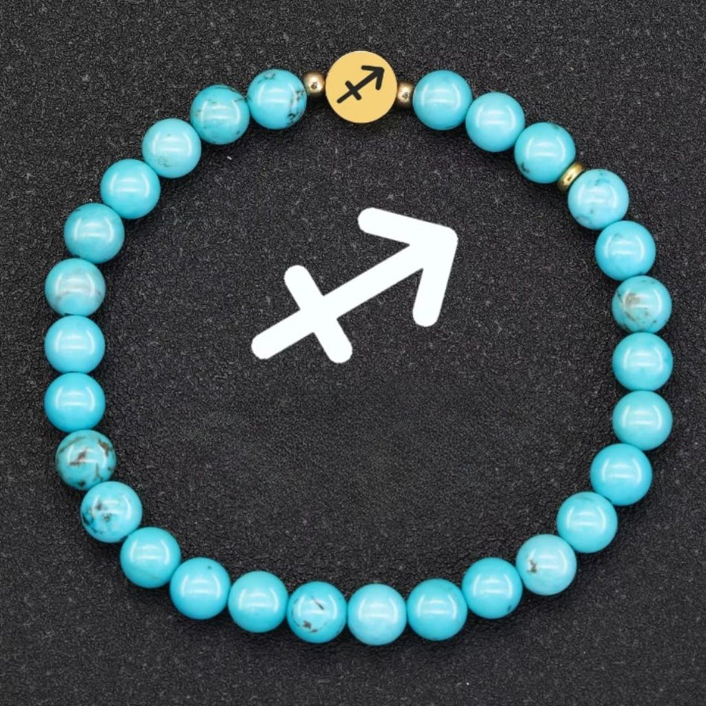 Bracelet Signe Astrologique Perles de Turquoise