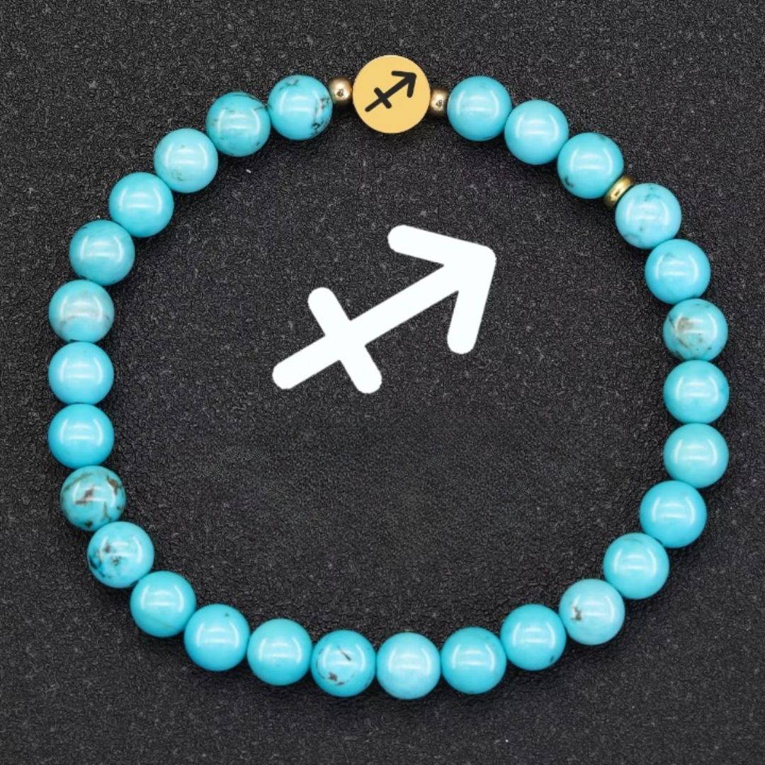 Bracelet Signe Astrologique Perles de Turquoise