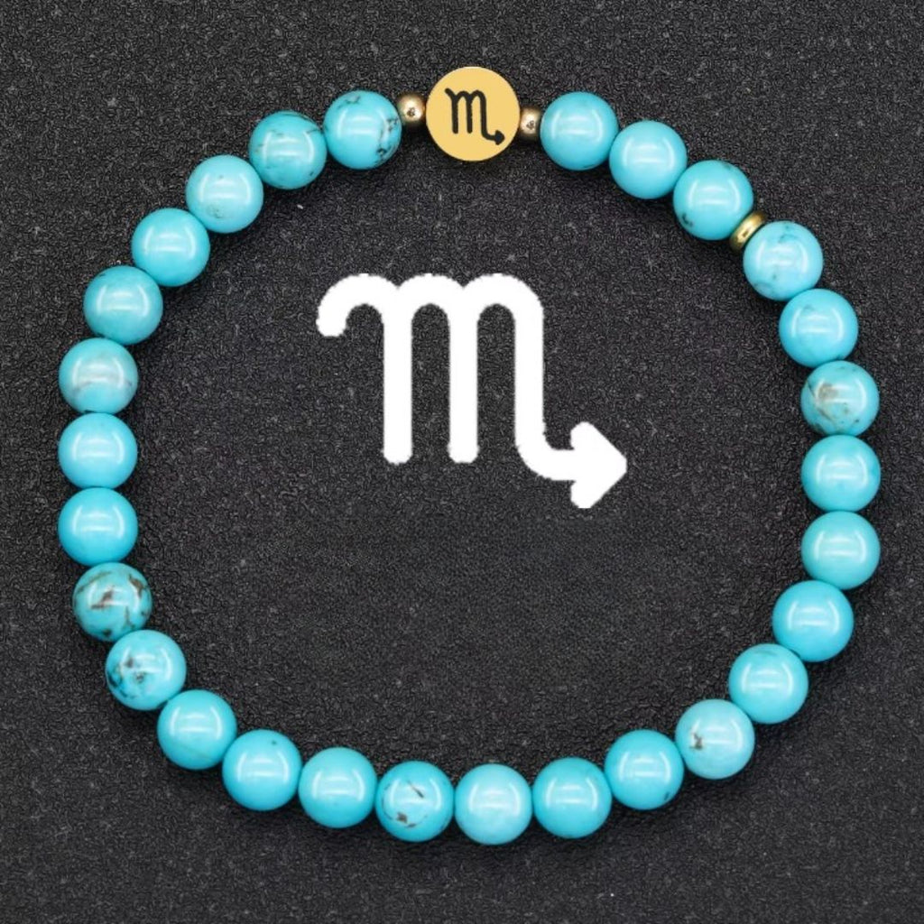 Bracelet Signe Astrologique Perles de Turquoise