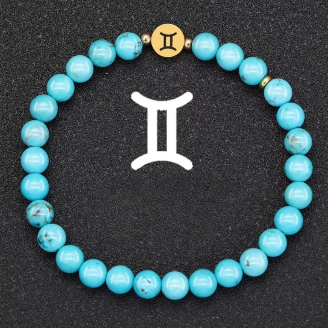 Bracelet Signe Astrologique Perles de Turquoise