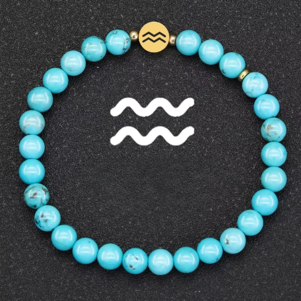 Bracelet Signe Astrologique Perles de Turquoise