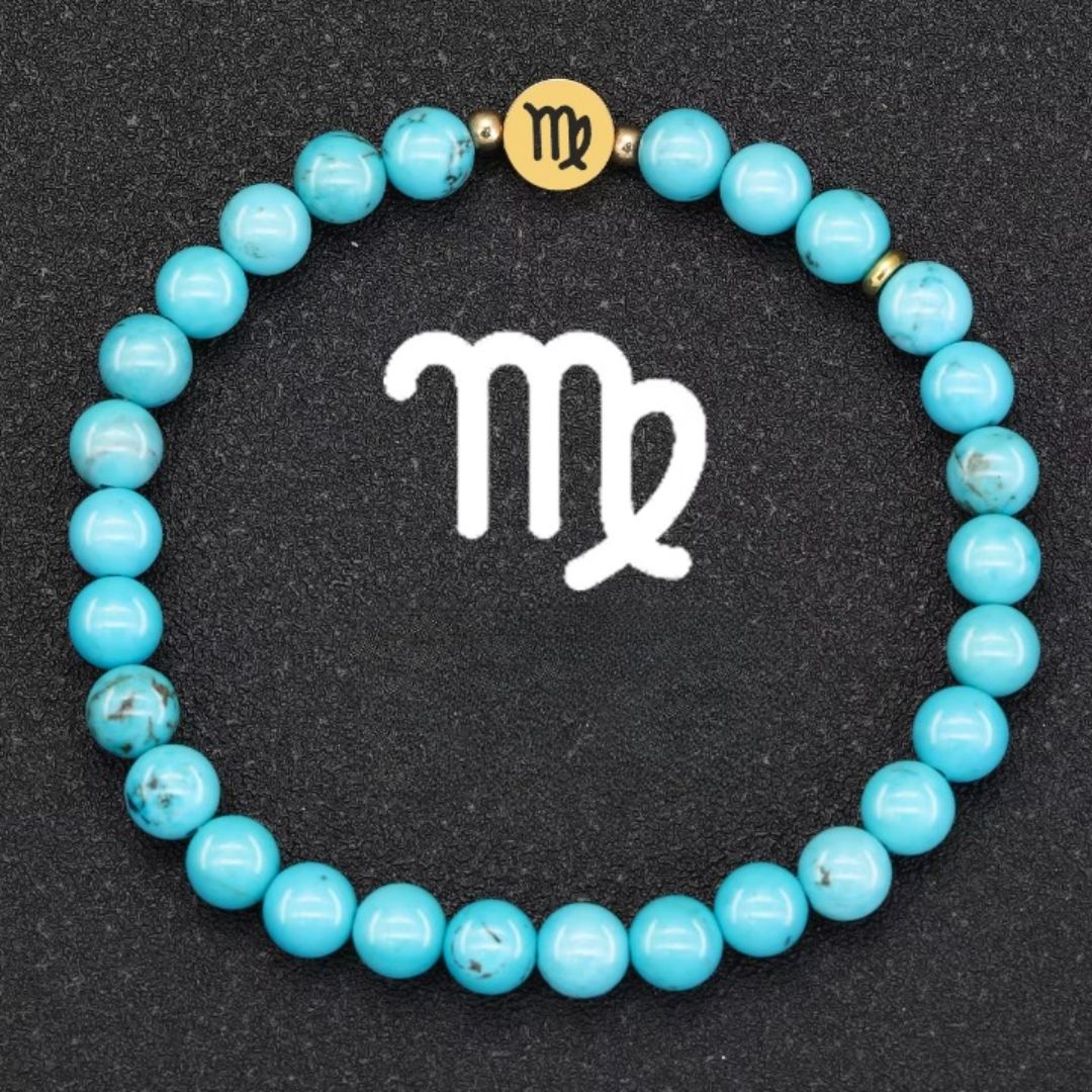Bracelet Signe Astrologique Perles de Turquoise