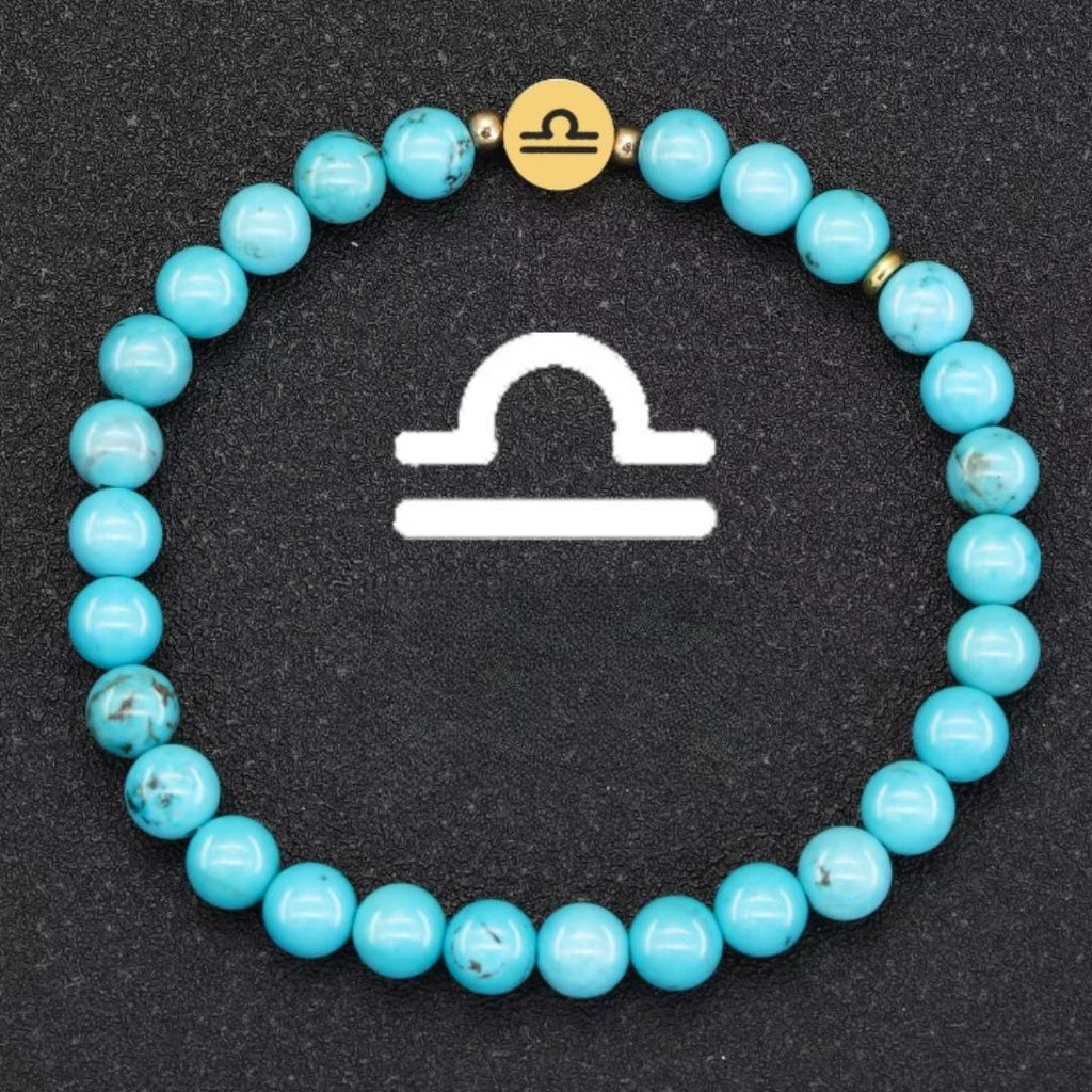 Bracelet Signe Astrologique Perles de Turquoise