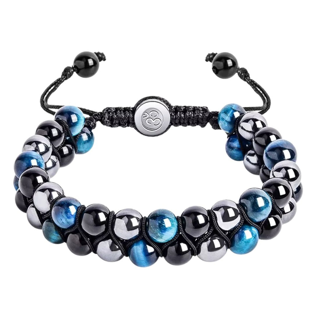 Bracelet Triple Protection Mauvais Oeil sur fond blanc