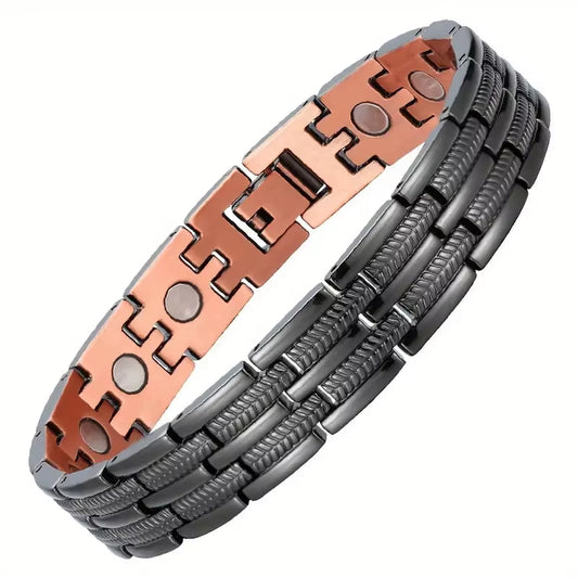 Bracelet Homme - Magnétique en Cuivre sur fond blanc