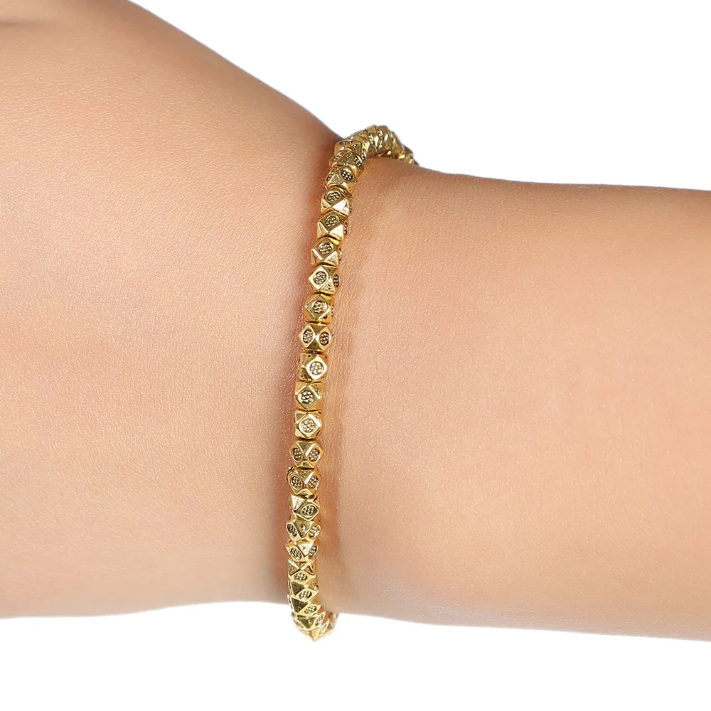 Bracelet Ajustable Style Tibétain  Perles Géométriques