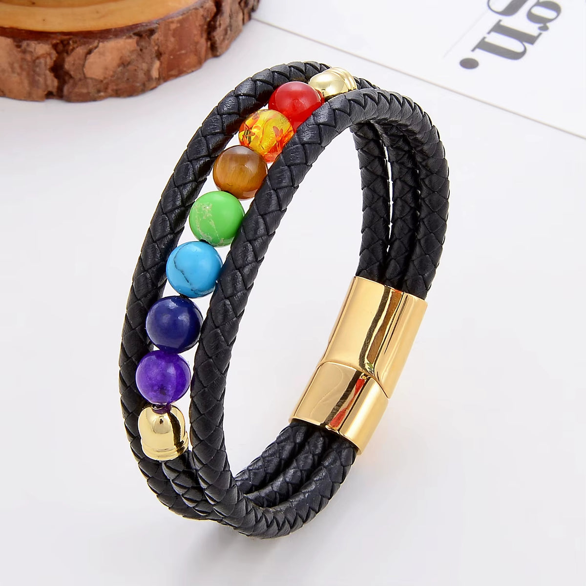 Bracelets 7 Chakras Magnétique avec Pierres Naturelles