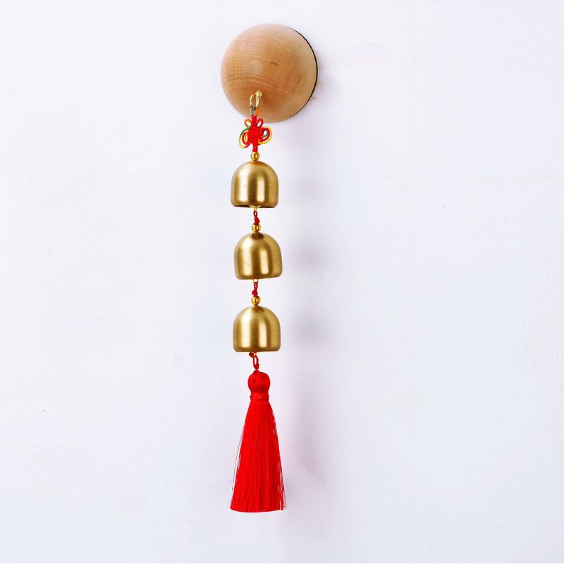 Carillon Feng Shui à clochettes dorées