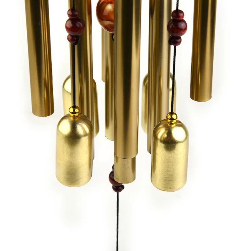Carillon Feng Shui en métal doré – Harmonie, tradition et sérénité