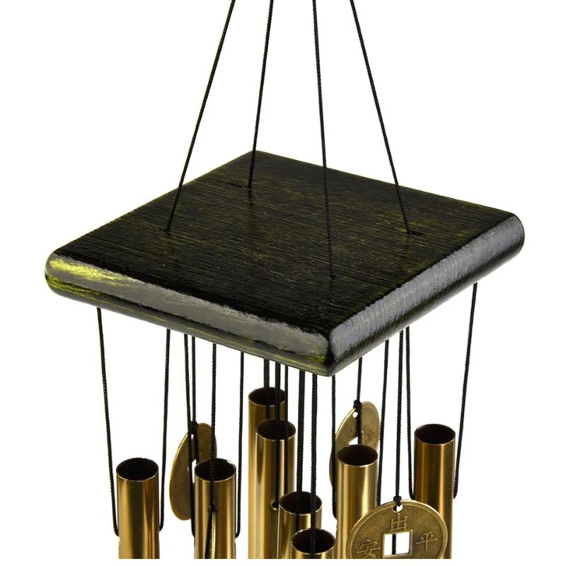 Carillon Feng Shui en métal doré – Harmonie, tradition et sérénité