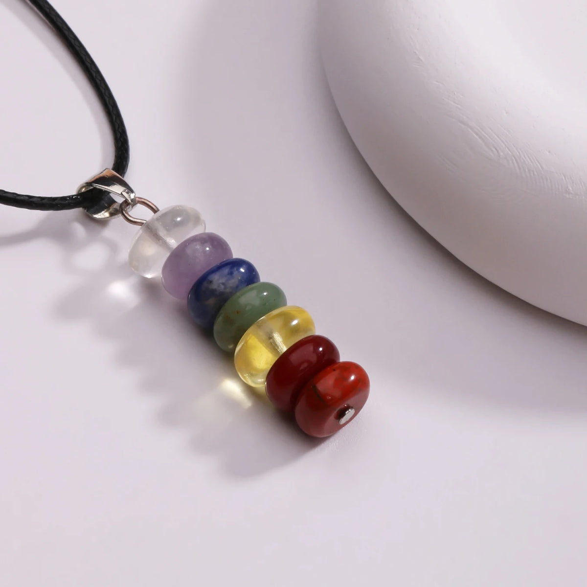 Collier 7 Chakra en Pierres Naturelles Arc-en-Ciel