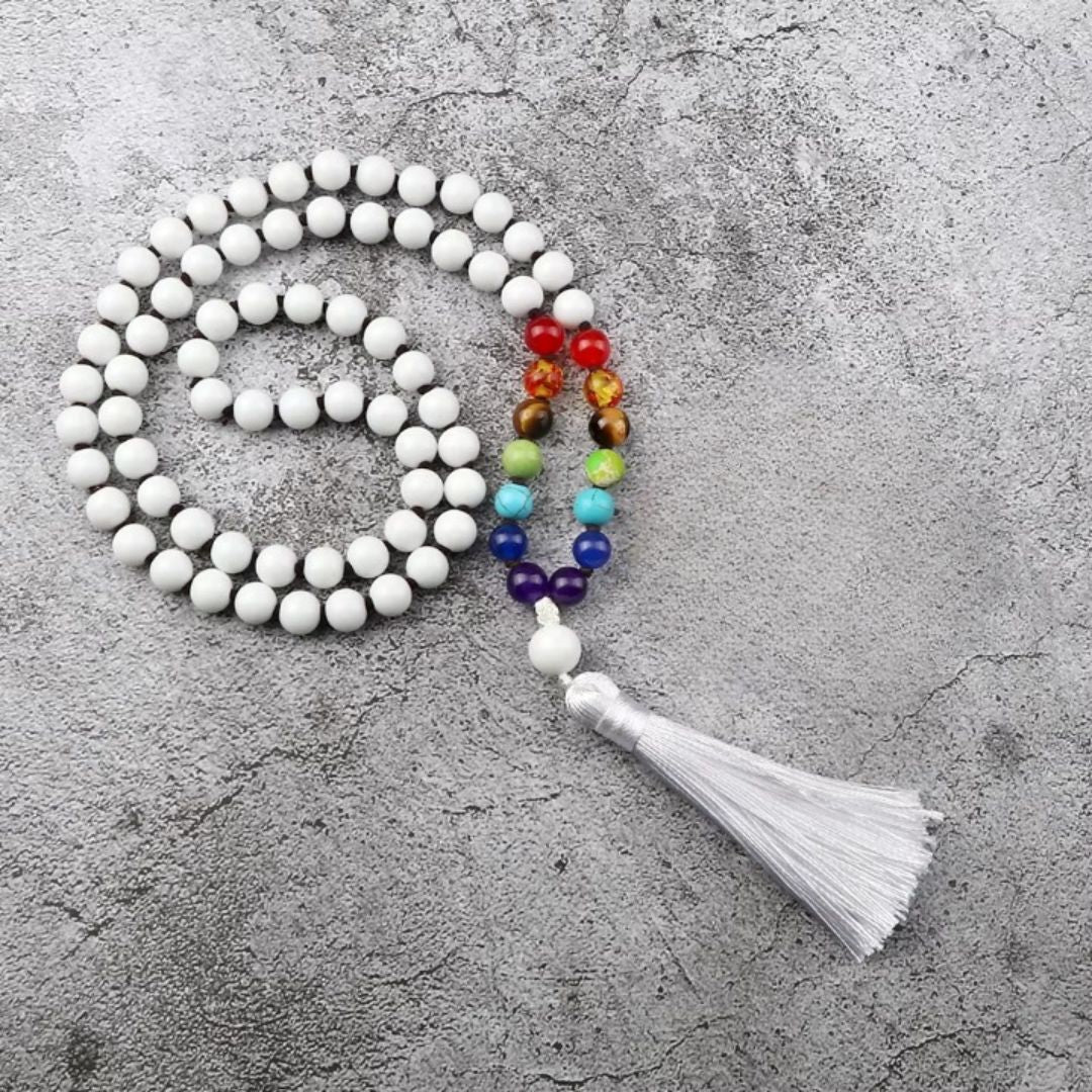 Collier 7 Chakras Blanc et Epuré