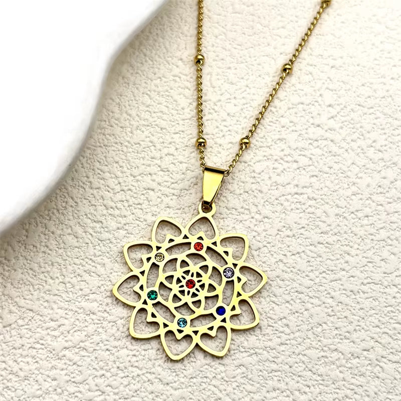 Collier 7 Chakras - Design de Fleur Image