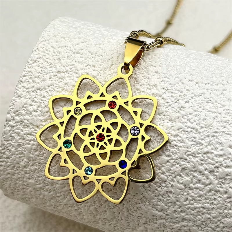 Collier 7 Chakras - Design de Fleur Image