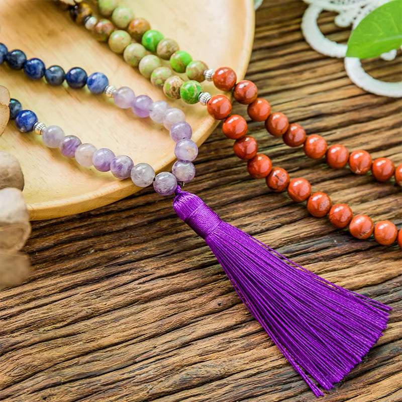 Collier 7 Chakras Multicolore en Pierre Naturelle