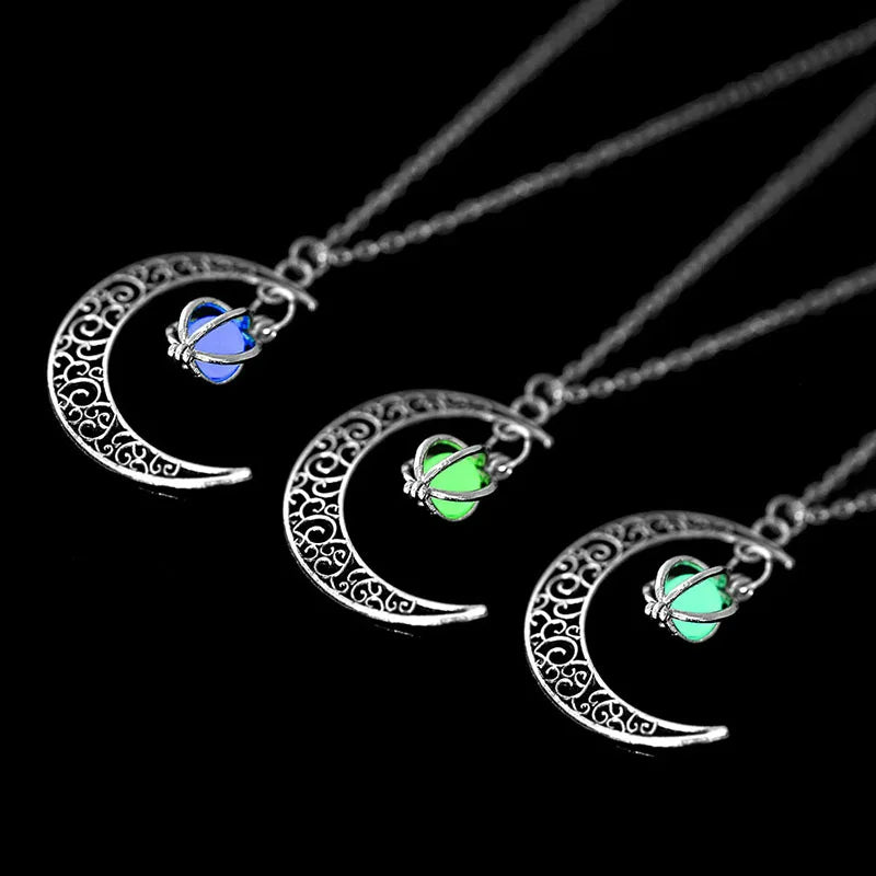Collier du Croissant de Lune Illuminé 