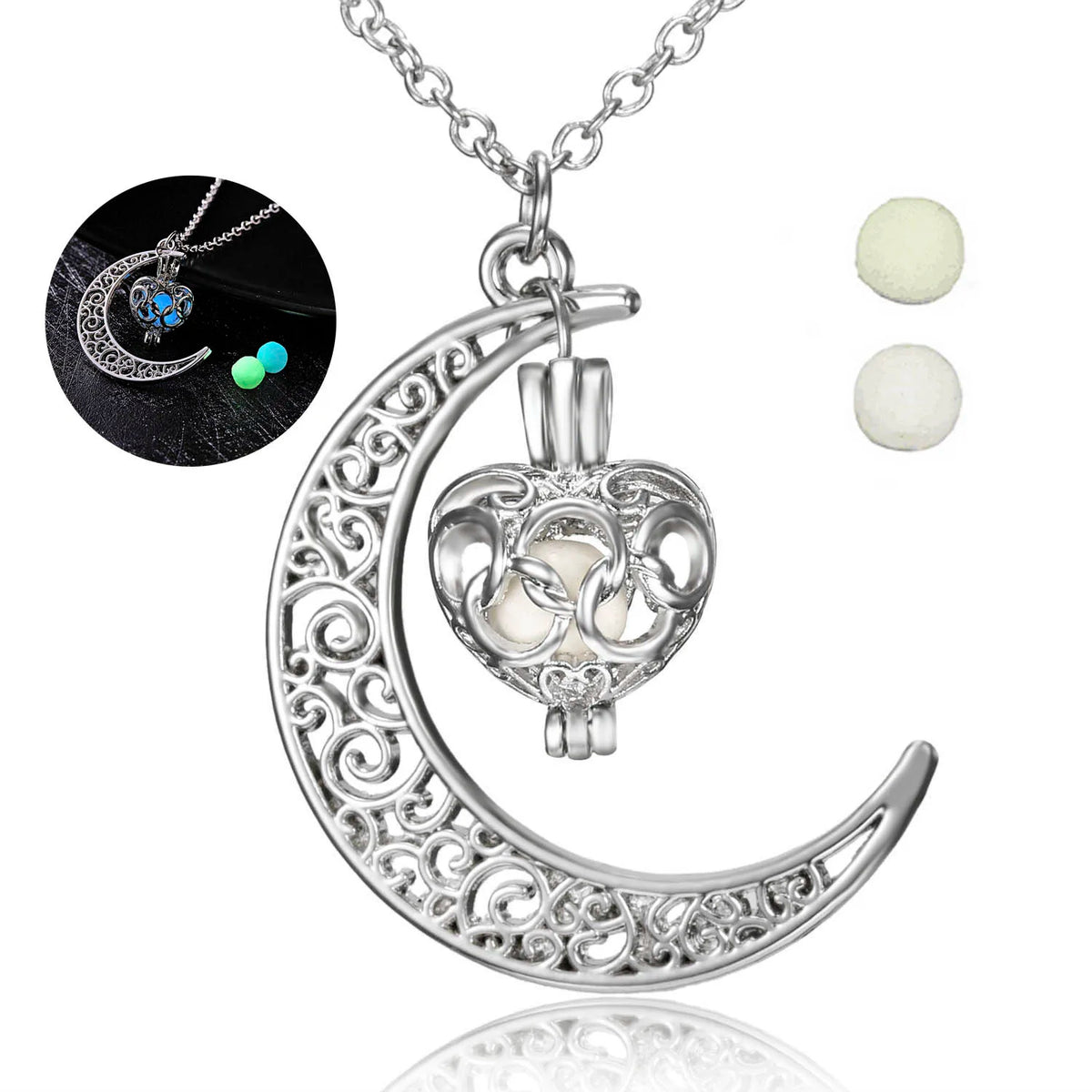 Collier du Croissant de Lune Illuminé 