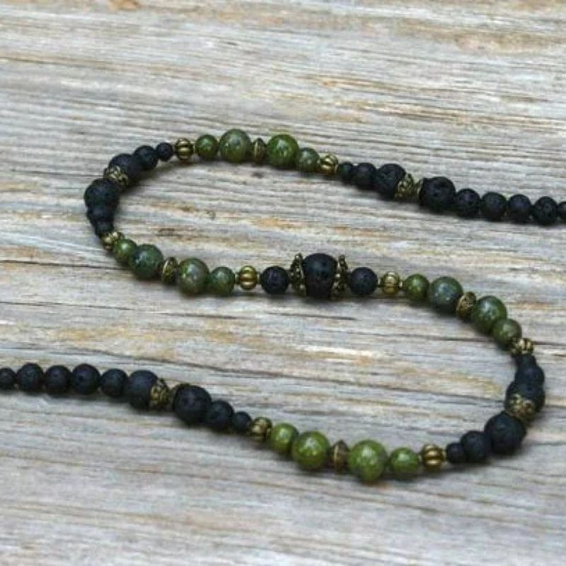 Collier Homme en pierres naturelles Forêt