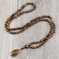 Collier pour Homme - Oeil de Tigre sur fond gris