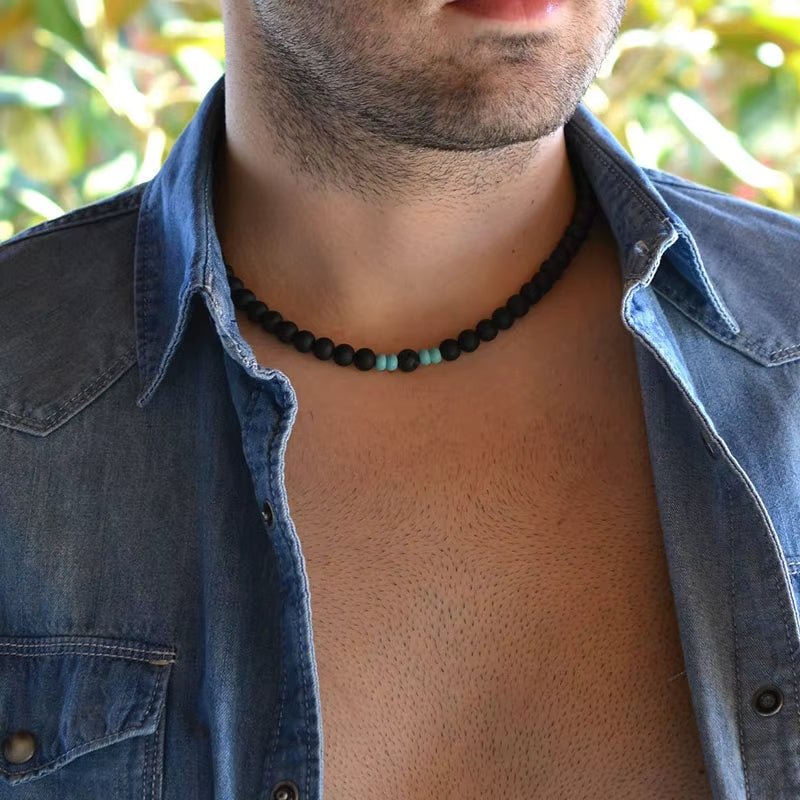 Collier pour Homme - Pierre de Lave