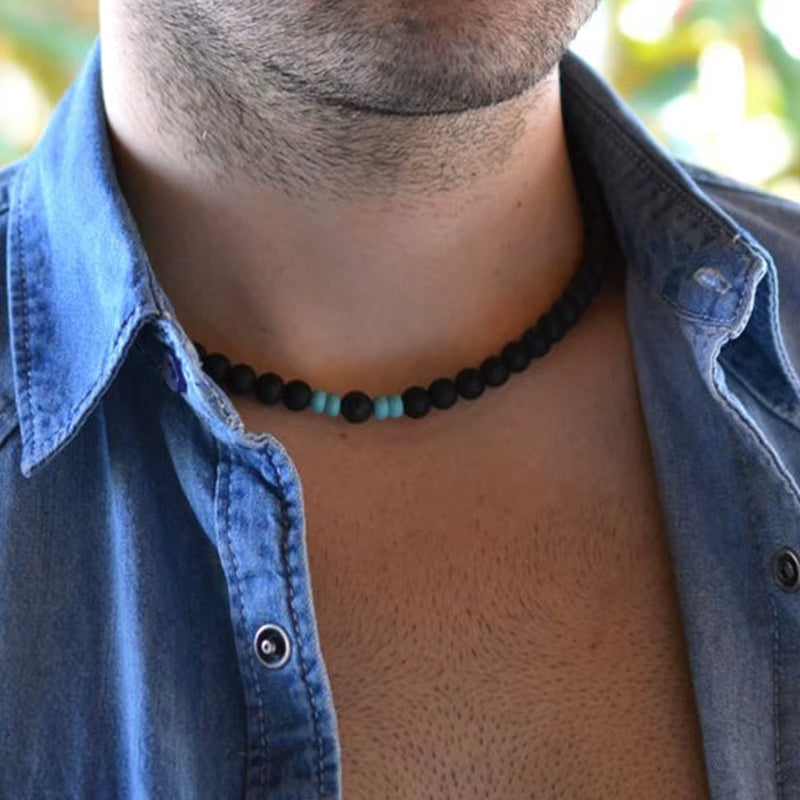 Collier pour Homme - Pierre de Lave