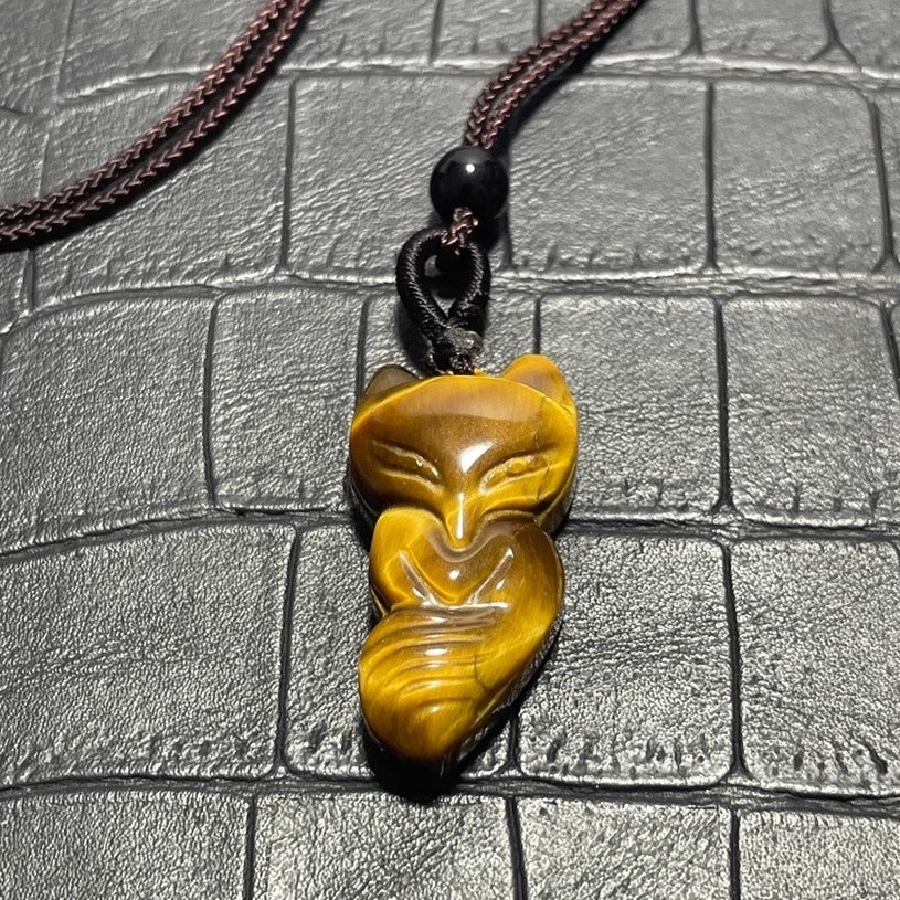 Collier Renard en Œil de Tigre