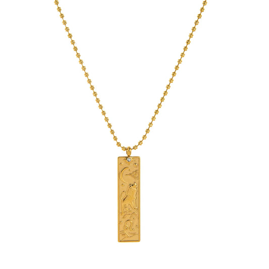 Collier Signe Astrologique - Chic et Rectangulaire sur fond blanc