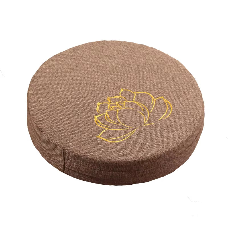 Coussin de Méditation Imprimé Fleur de Lotus sur fond blanc