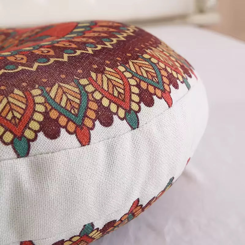 Coussin de Méditation Multicolore à Imprimé Bohème Image