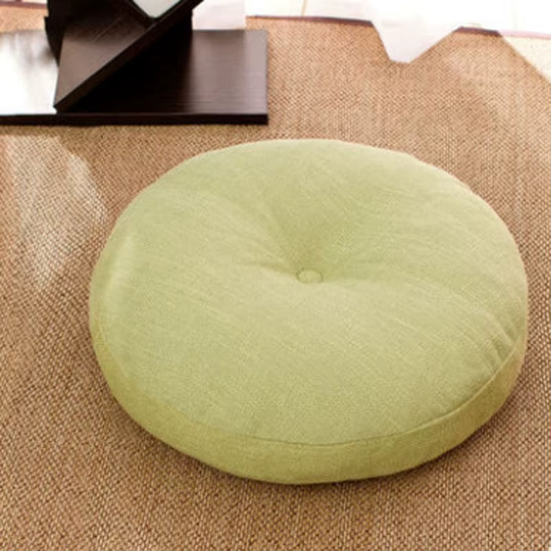 Coussin ZAFU Méditation Rond et Épais posé au sol Image